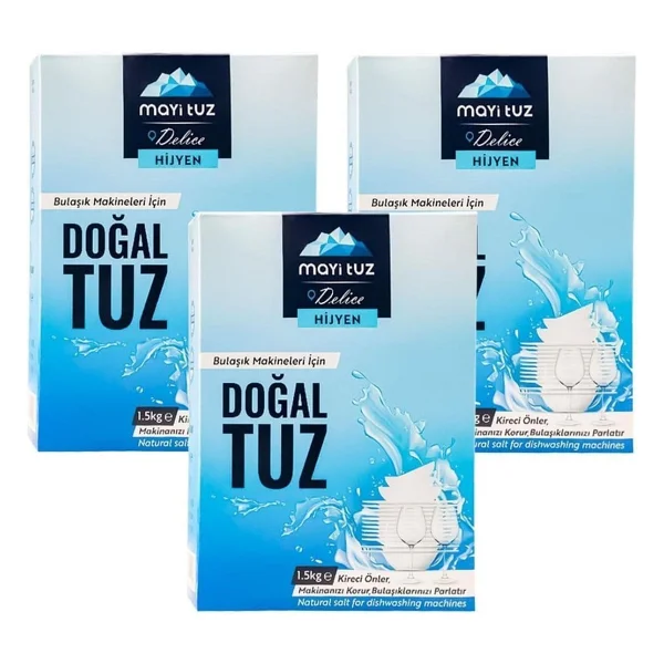 Mayi Tuz Doğal Bulaşık Makinesi Tuzu 3 X 1500 Gr - Görsel 2