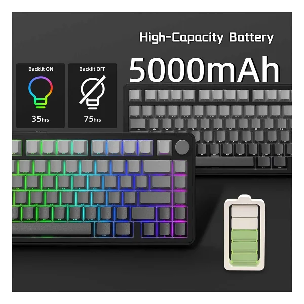 Attack Shark X85 RGB ingilizce Kablolu/Kablosuz Mekanik Oyuncu Klavyesi - Görsel 8