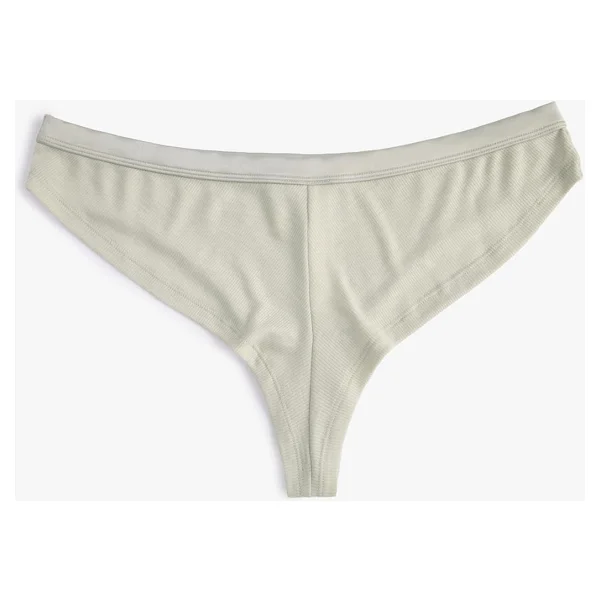 Koton Kadın Normal Bel Kumaş Detaylı Brief Külot, Gri (035), XS - Görsel 7