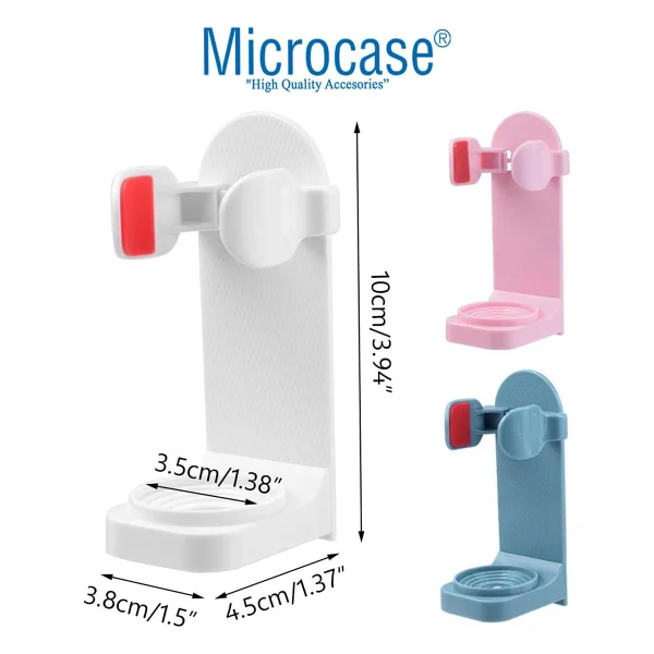 Microcase Yapışkanlı Duvara Monte Şarjlı Diş Fırçası Tutucu Stand - MAVİ AL4802 - Görsel 9