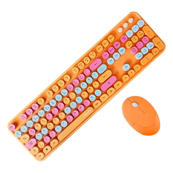 Microcase Mofii Sweet Serisi Renkli Kablosuz Klavye Mouse Set Türkçe AL4259 (Pembe) - Görsel 6