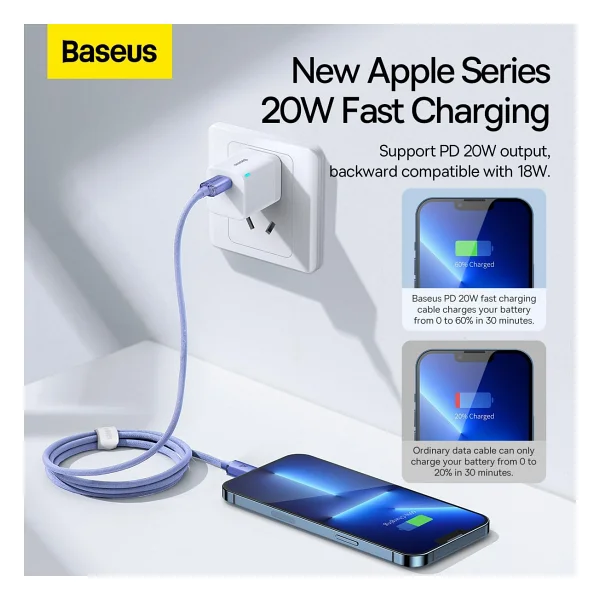 Baseus Crystal Shine 1.2 M Type-C To Lightning Hızlı Şarj Kablosu - Görsel 2