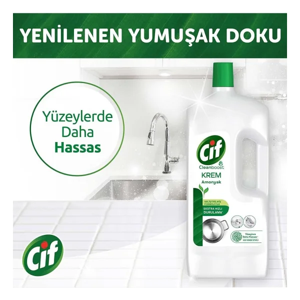 Cif Cleanboost Krem Amonyak Yüzey Temizleyici 1.5 Lt 3'lü - Görsel 5