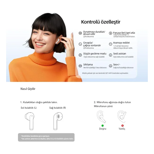 Qcy Ailybuds Lite TWS Kulak İçi Bluetooth Kulaklık - Görsel 7