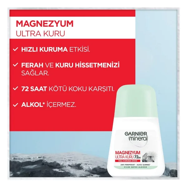 Garnier Mineral Magnezyum Ultra Kuru 50 ml 3 Adet Kadın Roll-On - Görsel 5