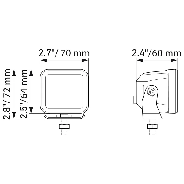 Hella Off-Road LED Lamba 12v-24v 70mm Hareketli Montaj 1fa358176-801 - Görsel 4