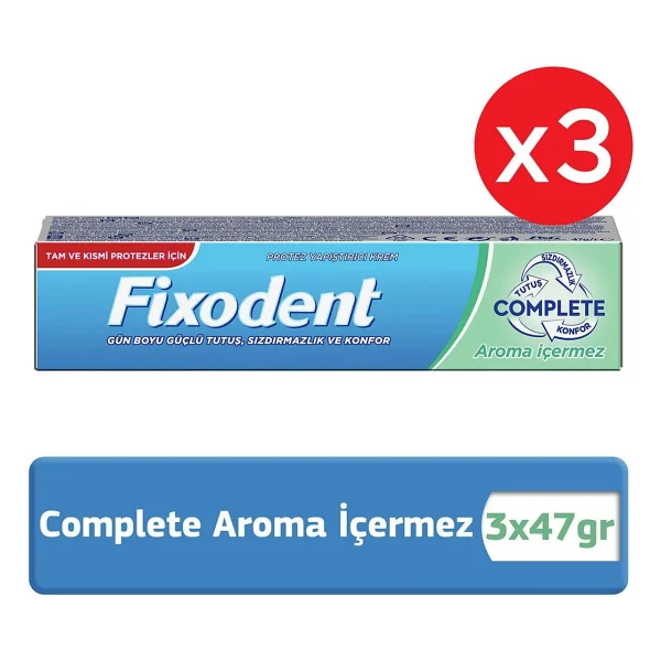 Fixodent Complete Güçlü Tutuş Aromasız 47 Gr 3 Adet Protez Diş Yapıştırıcı - Görsel 2