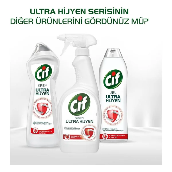 Cif Jel Ultra Hijyen Tüm Yüzeyler Için Çamaşır Suyu Katkılı 750 Mlx3 - Görsel 4