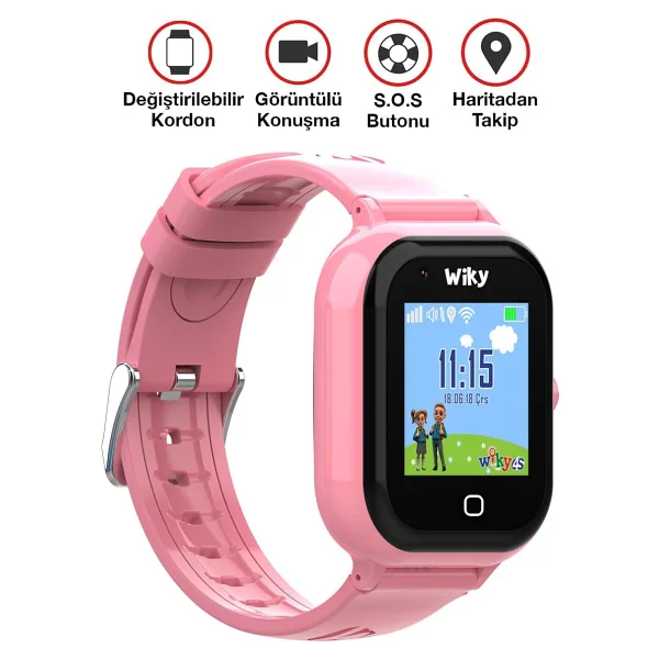 Wiky Watch 4s Pembe Akıllı Çocuk Saati - Görsel 3