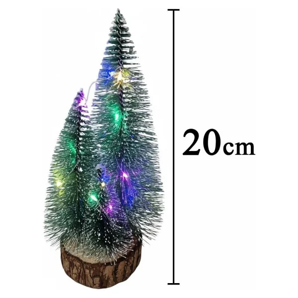 Coverzone 1 Adet RGB Işıklı Mini Yılbaşı Ağacı Masaüstü Aydınlatma Dekoratif Hediyelik Noel Pilli Çam Ağaç Yılbaşı Süsü 20cm (20cm) - Görsel 6