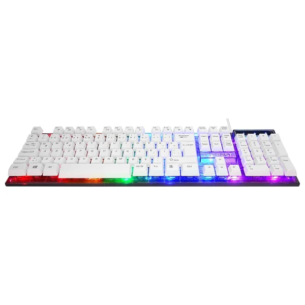 Everest Km-198 Luminax Beyaz Gökkuşağı Aydınlatmalı Q Gaming Oyuncu Klavye + Mouse Set - Görsel 4