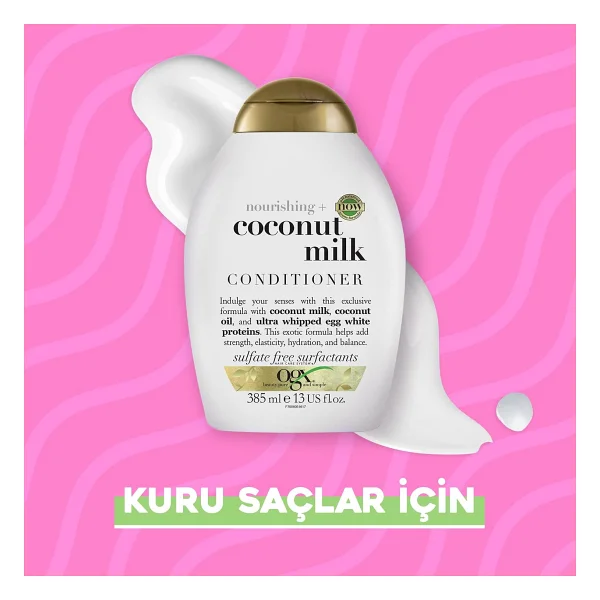 OGX Besleyici Coconut Milk Sülfatsız Saç Bakım Kremi 385 ml - Görsel 4