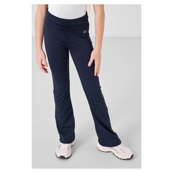 Siyah Esnek Standart Fit Basic Performans İspanyol Paça Kız Çocuk Tayt - 75193 - Görsel 8