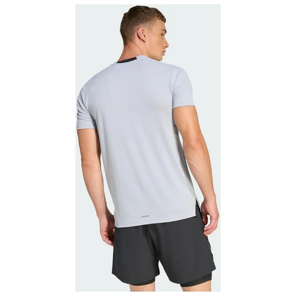 Adidas Designed For Training IS3809 Gri Kısa Kollu Bisiklet Yaka Erkek Spor Tişört - Görsel 4