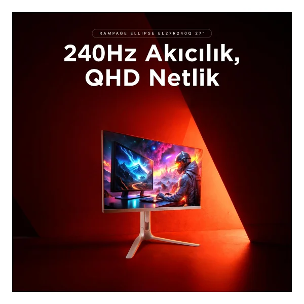 Rampage Ellipse El27r240q 27" 0.5 Ms 2k Pivot Ips 240 Hz Oyuncu Monitörü - Görsel 2