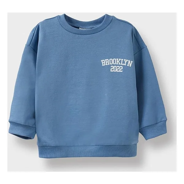DeFacto Erkek Bebek Bisiklet Yaka Baskılı İçi Yumuşak Tüylü 2li Sweatshirt - Görsel 5