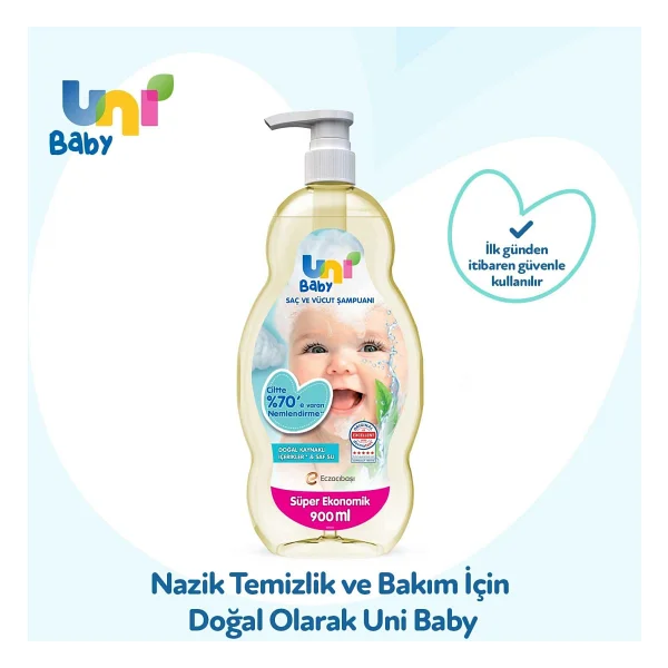 Uni Baby Saç Ve Vücut Şampuanı 900 Ml - Görsel 6