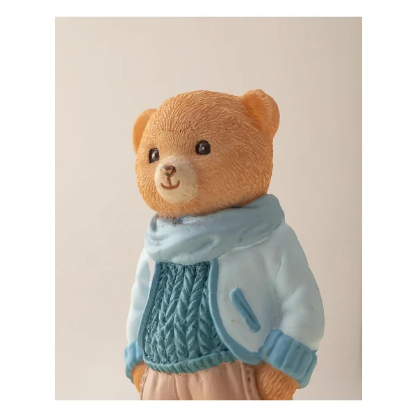 Madame Coco Voir Bear Magnet - Bej/Mavi - 4x8 cm - Görsel 6