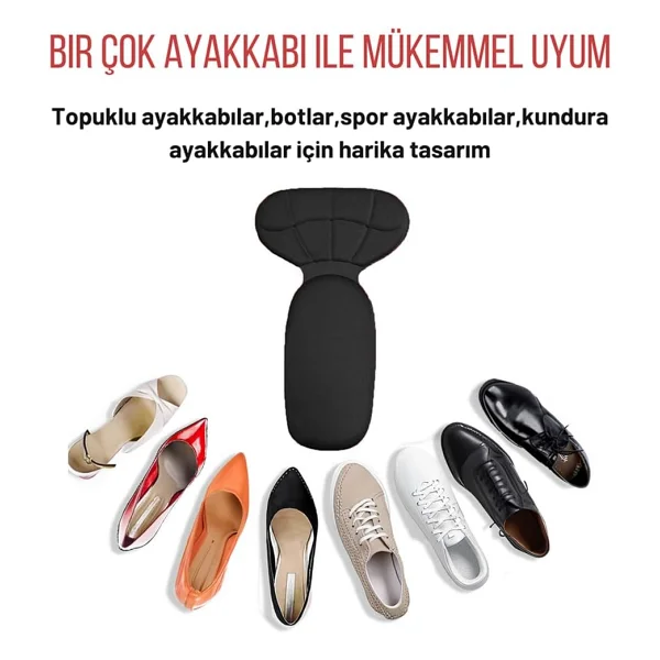 Black Deer Ayakkabı Topuk Vurma Önleyici Ve Daraltma Pedi Ayakkabı İçi Koruyucu Aparat Topuk Süngeri 2 Çift (Siyah) - Görsel 5