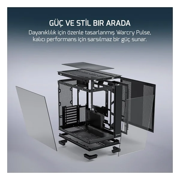 GamePower Warcry Pulse 4x12Cm ARGB Fan Temperli Cam ATX 650W 80+ Bronze Gaming Kasa - Görsel 6