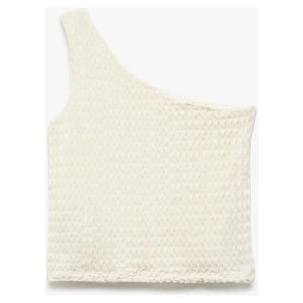 Koton Tek Omuz Toka Detaylı Kolsuz Crop Bluz - Görsel 3