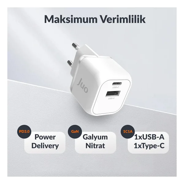 Juo G201C1A 20 W Hızlı Şarj Adaptörü - Görsel 2