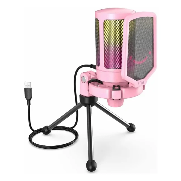 Fifine Ampligame A6v Mavi RGB USB Yayıncı Mikrofonu - Görsel 4