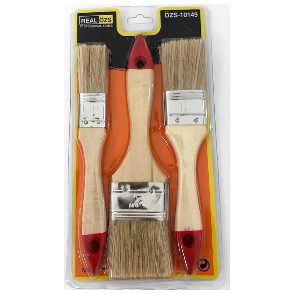Mobee Real OZS-10149 Kestirme Fırça Seti Boyacı Seti Hobi Seti 3 Lü Boya Fırça Seti 1410 - Görsel 2
