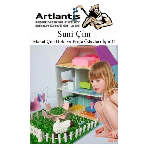 Artlantis Yapay Çim A4 20x30 Cm 3 Adet A4 Boyutunda Maket Çim Dekorati Yapay Çim Halı Teraryum Suni Çim - Görsel 6