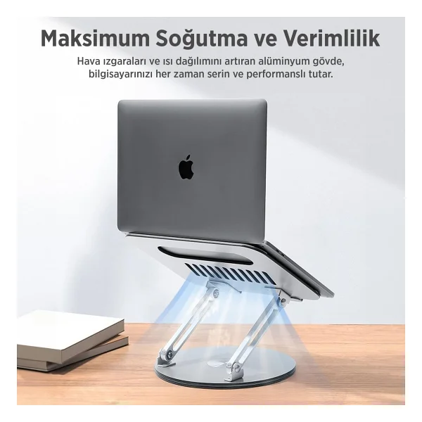 Juo 360° Dönebilen Yükseklik Ayarlı Metal Notebook Laptop Standı - Görsel 5