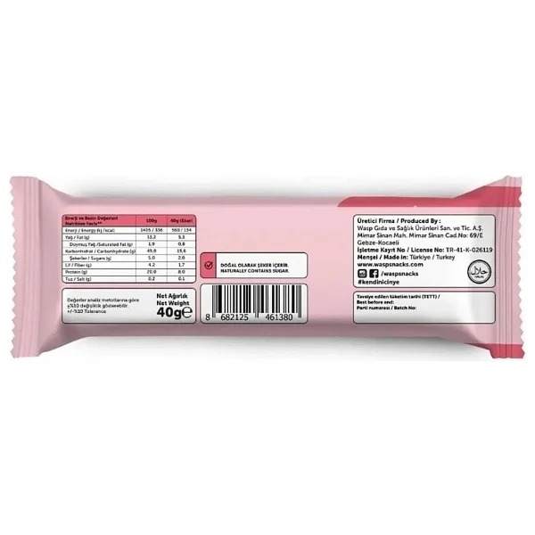 WaspCo Çilekli 40 gr Protein Bar - Görsel 4