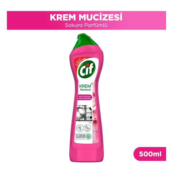 Cif Krem Sakura Mutfak Banyo Temizleyici 500 Ml - Görsel 2