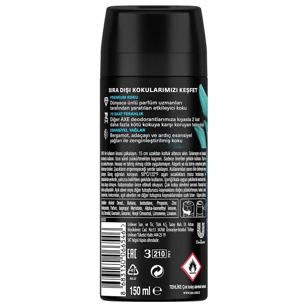 Axe Premium Collection Aqua Bergamot 150 Ml Erkek Deodorant - Görsel 9
