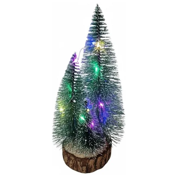 Coverzone 1 Adet RGB Işıklı Mini Yılbaşı Ağacı Masaüstü Aydınlatma Dekoratif Hediyelik Noel Pilli Çam Ağaç Yılbaşı Süsü 20cm (20cm) - Görsel 2