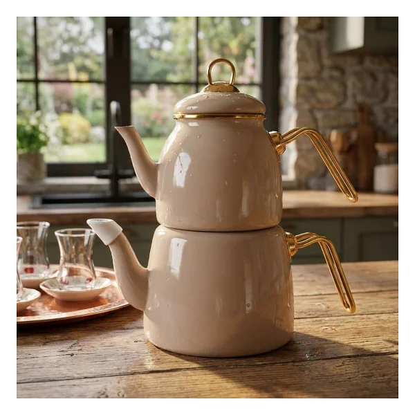 Acar Petit Fleur Xap-10430 Emaye Çaydanlık - Görsel 8
