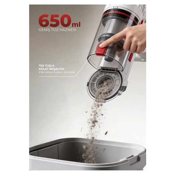 Pirantech ES-330 Pro Şarjlı Dikey Süpürge - Görsel 6