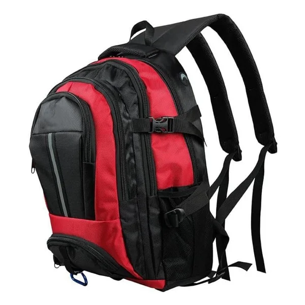 Bagacar Dağcı Trekking Seyahat Ve Kamp Sırt Çantası Kırmızı Siyah Siyah Büyük Boy Unisex - Görsel 5