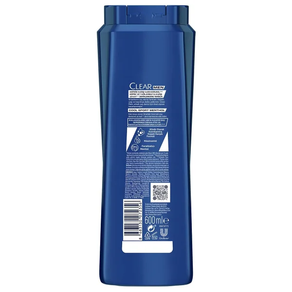 Clear Men Cool Sport Menthol 600 Ml Kepek Şampuanı - Görsel 4