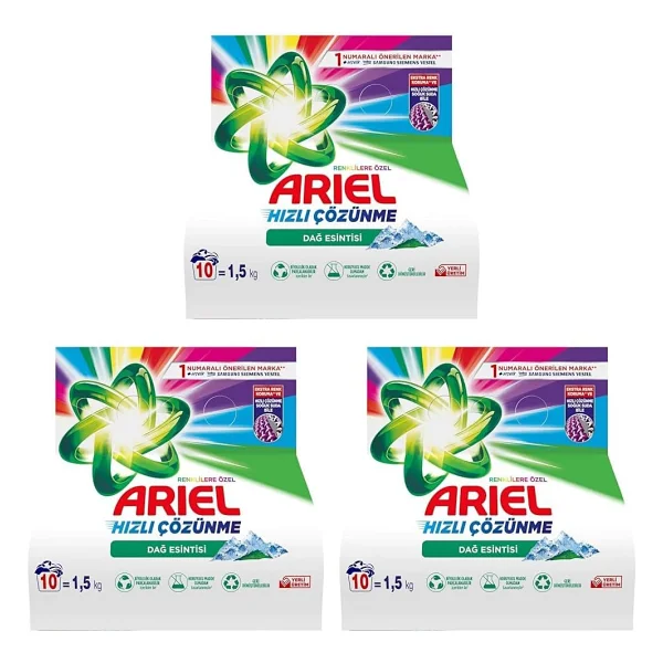 Ariel AquaPudra Dağ Esintisi Renkliler için 1.5 kg Toz Deterjan - Görsel 8