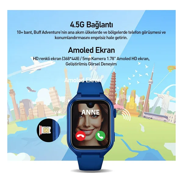 Buff Kids Watch Adventure Mavi Akıllı Çocuk Saati - Görsel 4
