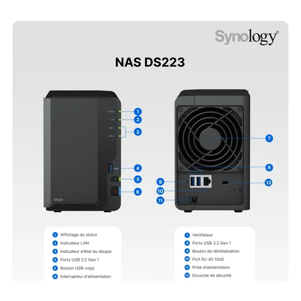 Synology Ds223 2 GB 2 Yuvalı 108 TB Nas Depolama Ünitesi - Görsel 7