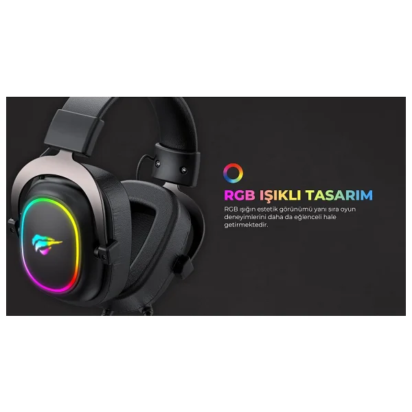 Havit Gamenote H2002p RGB 7.1 USB Kablolu Kulak Üstü Oyuncu Kulaklığı - Görsel 8