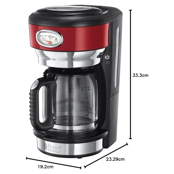 Russell Hobbs 21700-56 Retro Ribbon Filtre Kahve Makinesi Kırmızı - Görsel 7
