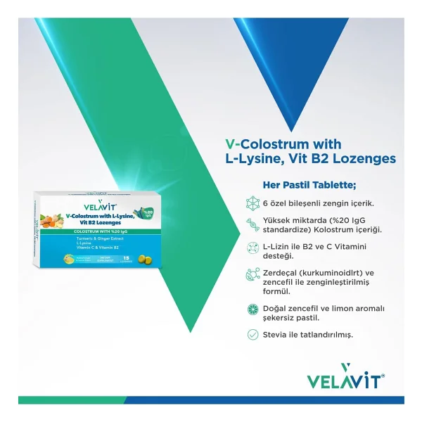 Velavit V-Colostrum With L-Lysine 15'li Pastil - Görsel 5