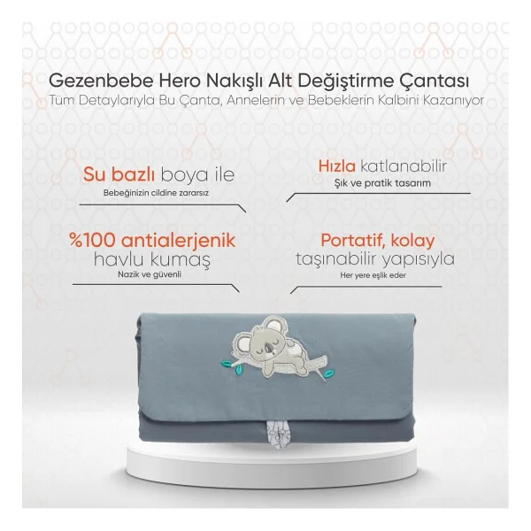 Gezenbebe Hero Nakışlı Alt Değiştirme Çantası - Görsel 2