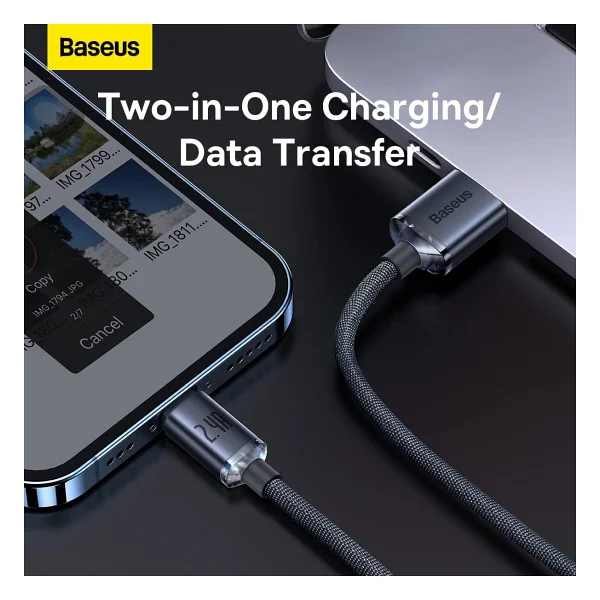 Baseus Crystal Shine 1.2 M USB To Lightning Hızlı Şarj Kablosu - Görsel 2