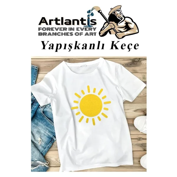 Artlantis Yapışkanlı Keçe 10 Renk A4 20x30 Cm 1 Paket Keçe Yapışkanlı 10 Lu Okul Kreş Okul Öncesi Etkinlik Hobi - Görsel 5