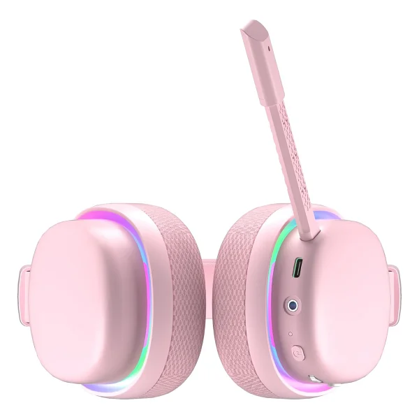 Aula G7 Pembe RGB Kablolu/Kablosuz Kulak Üstü Oyuncu Kulaklığı - Görsel 9