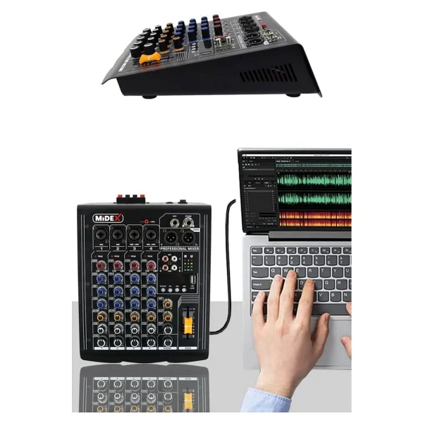 Midex MP-400 2x200 W 4 Kanal Power Mikser - Görsel 5