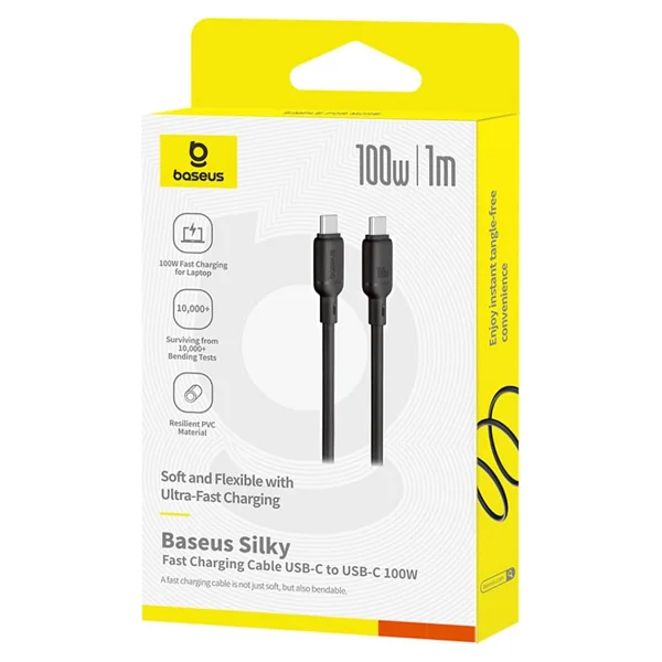 Baseus Silky 1 m Type-C to Type-C Hızlı Şarj Kablosu - Görsel 5